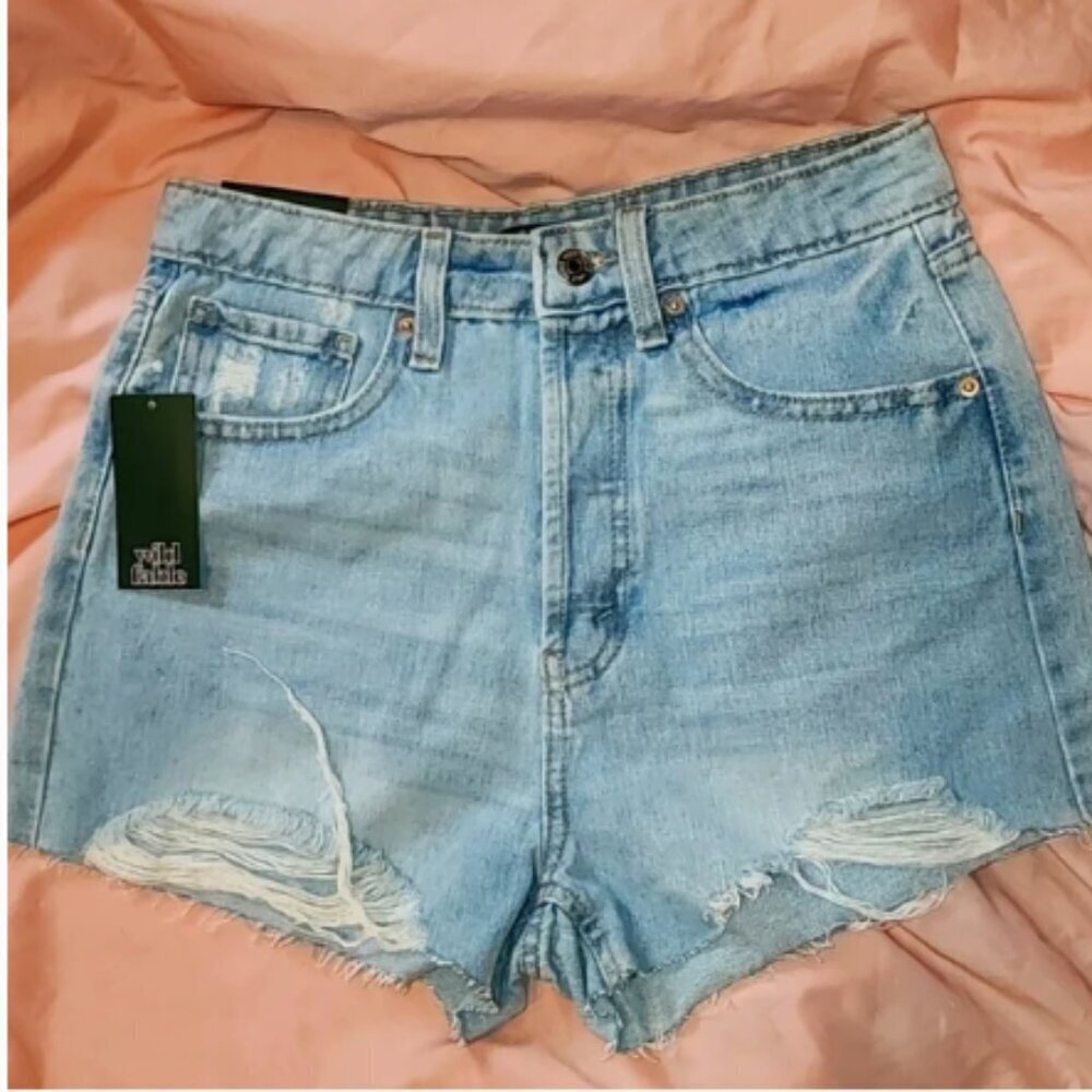 NWT Wild Fable Highest Rise Cutoff Jean Booty Shorts Distressed Cute